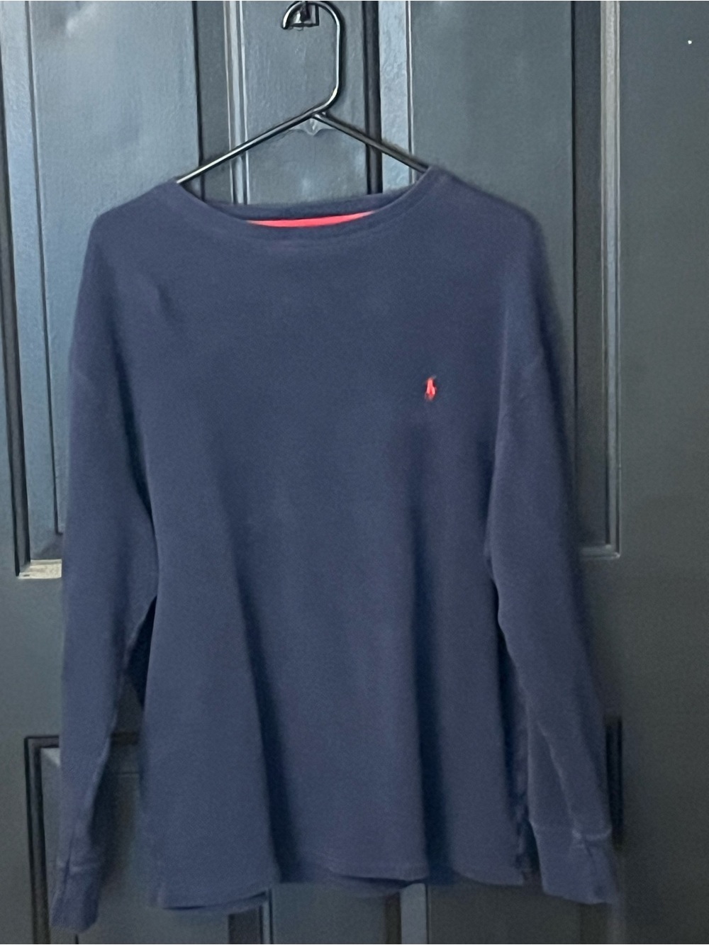 Polo by Ralph Lauren Navy Long Sleeve Shirt with Red Pony
